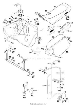 Tank, Seat, Cover Schematic
