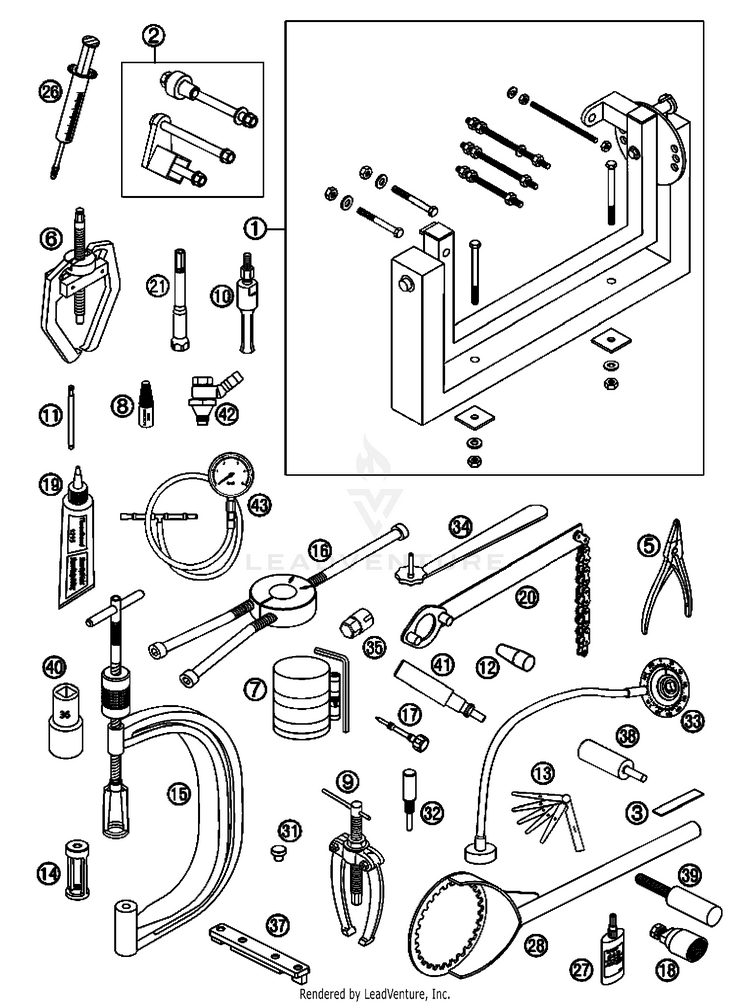 Special Tools 505 SX-F Engine - 2008 Schematic