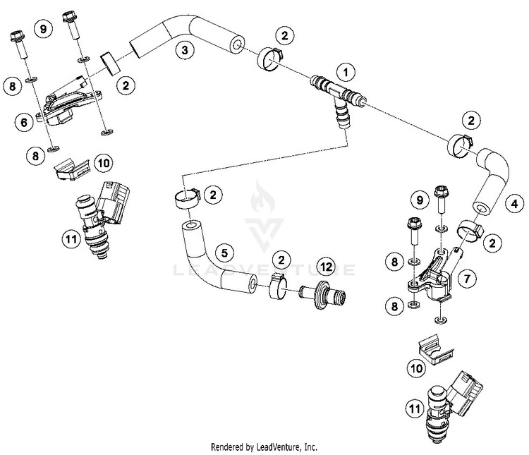 Fuel Distributor 250 XC-W TPI ENGINE - 2019 Schematic