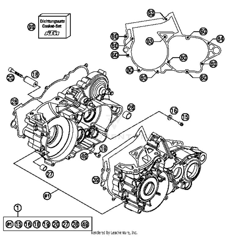 Engine Case 300 XCW Sixdays Engine - 2014 Schematic