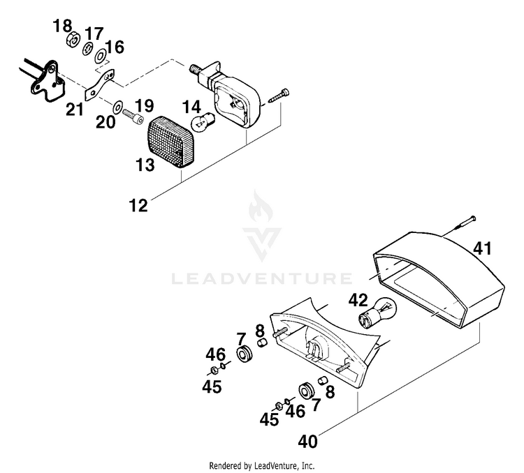 Flasher, Rear Light 620 R Chassis - 1998 Schematic