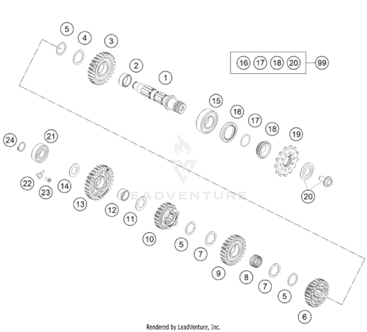 Transmission Ii - Countershaft 350 SX-F ENGINE - 2026 Schematic