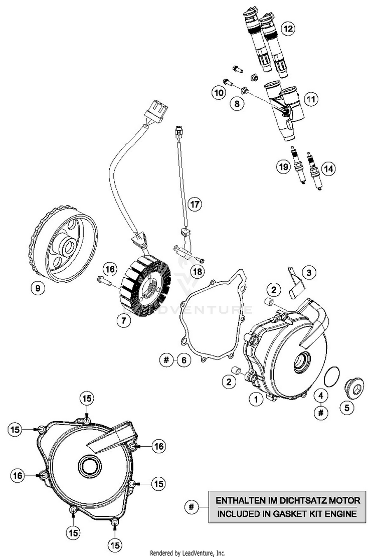 Ignition System 690 DUKE WHITE ENGINE - 2017 Schematic