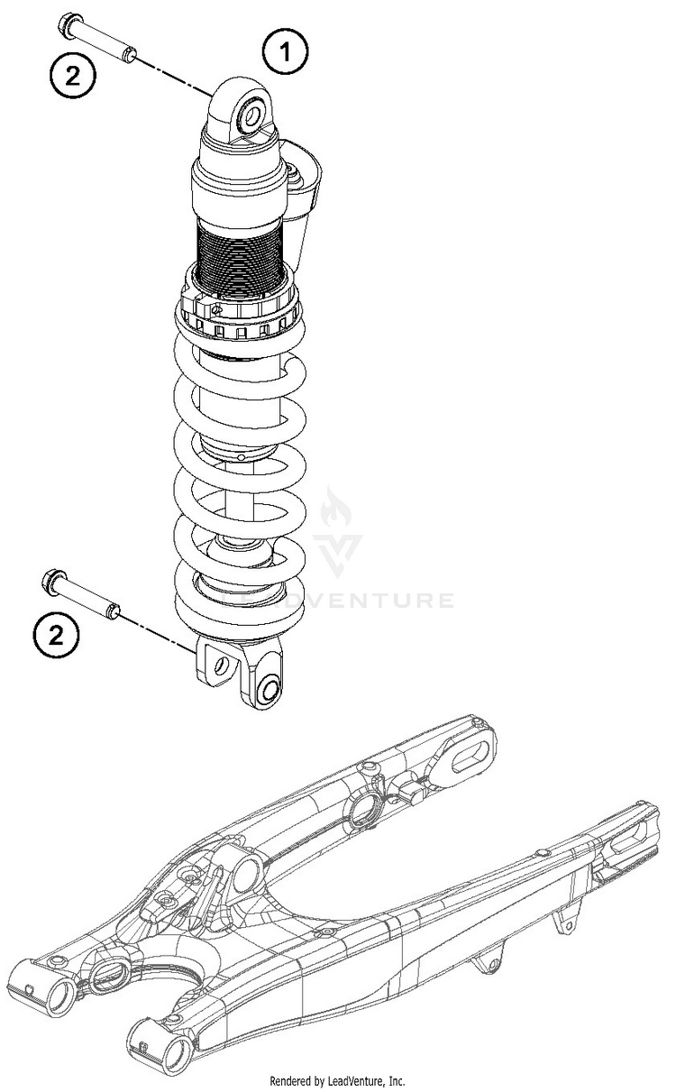 Shock Absorber 250 XC-W TPI CHASSIS - 2019 Schematic