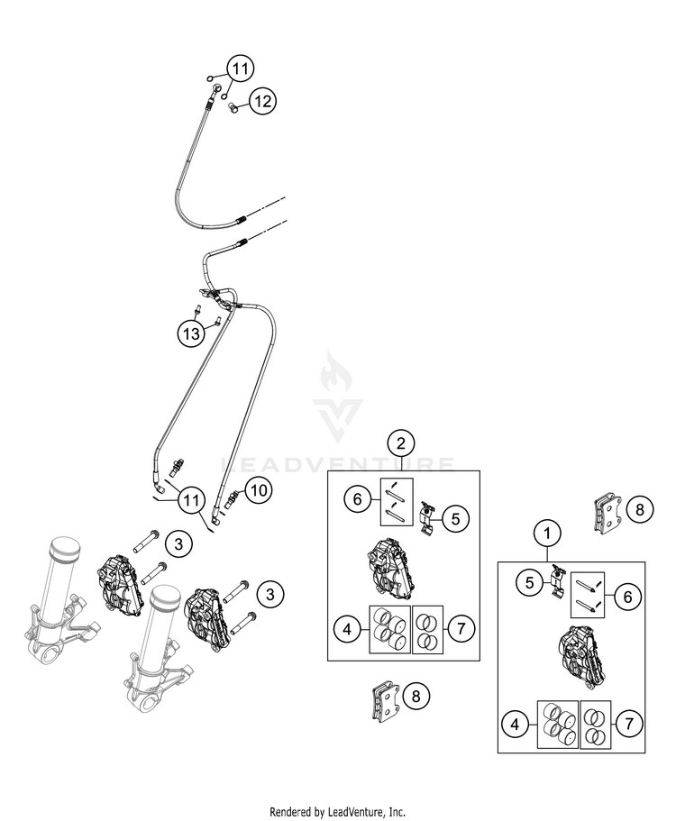 Front Brake Caliper 1290 SUPER ADVENTURE R CHASSIS - 2019 Schematic