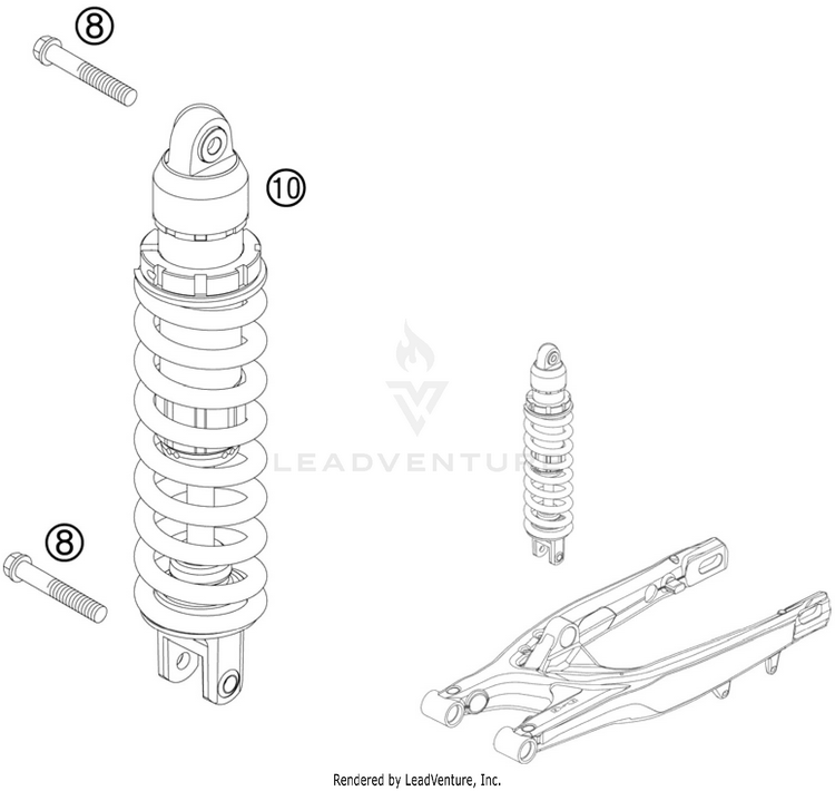 Shock Absorber 300 XC Chassis - 2011 Schematic