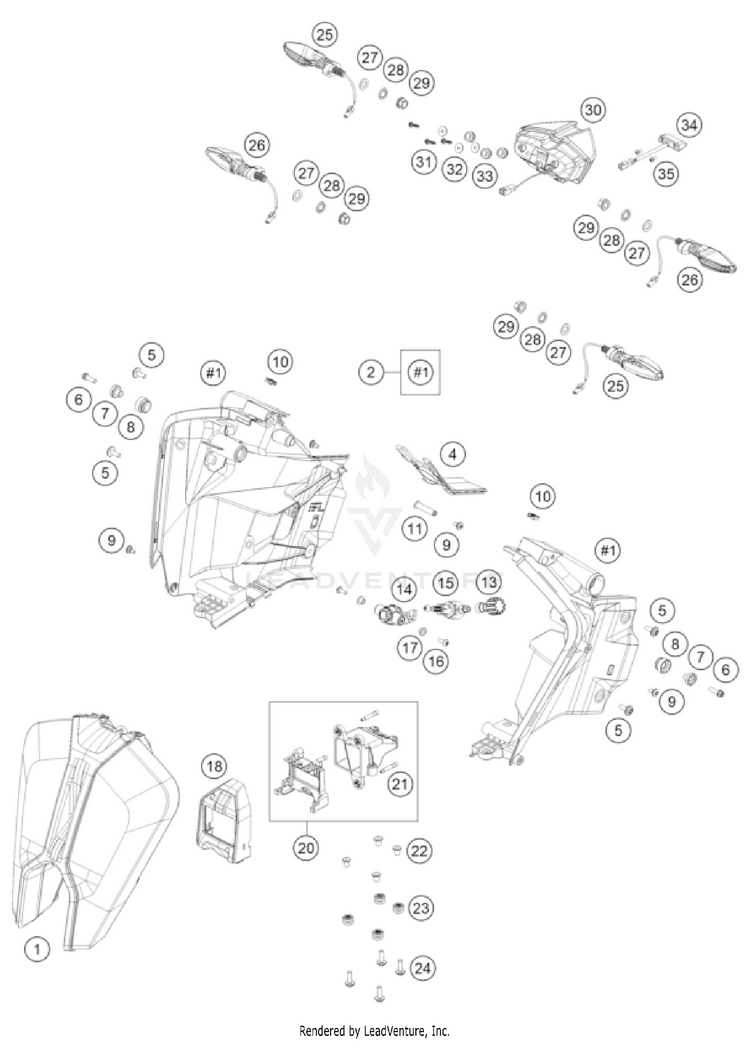 Lighting System 1290 SUPER ADVENTURE S, black US CHASSIS - 2022 Schematic
