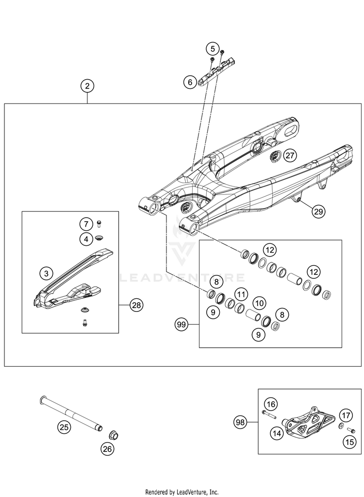 Swing Arm 450 SX-F Chassis - 2021 Schematic