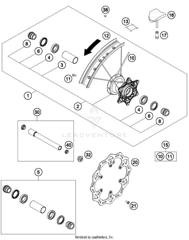 Front Wheel 250 SX CHASSIS - 2017 Schematic