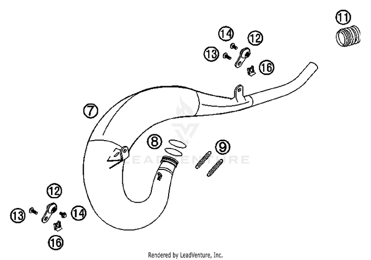 Exhaust Pipe 200 XC Chassis - 2007 Schematic