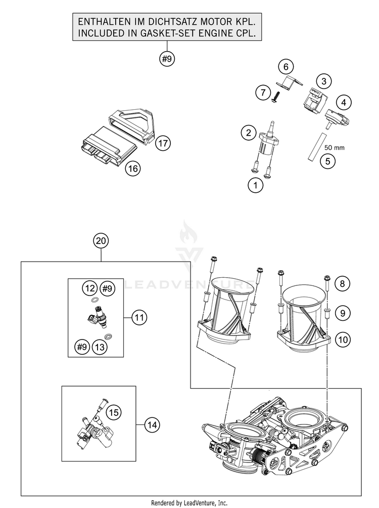 Throttle Body 1290 SUPER ADVENTURE R ENGINE - 2019 Schematic
