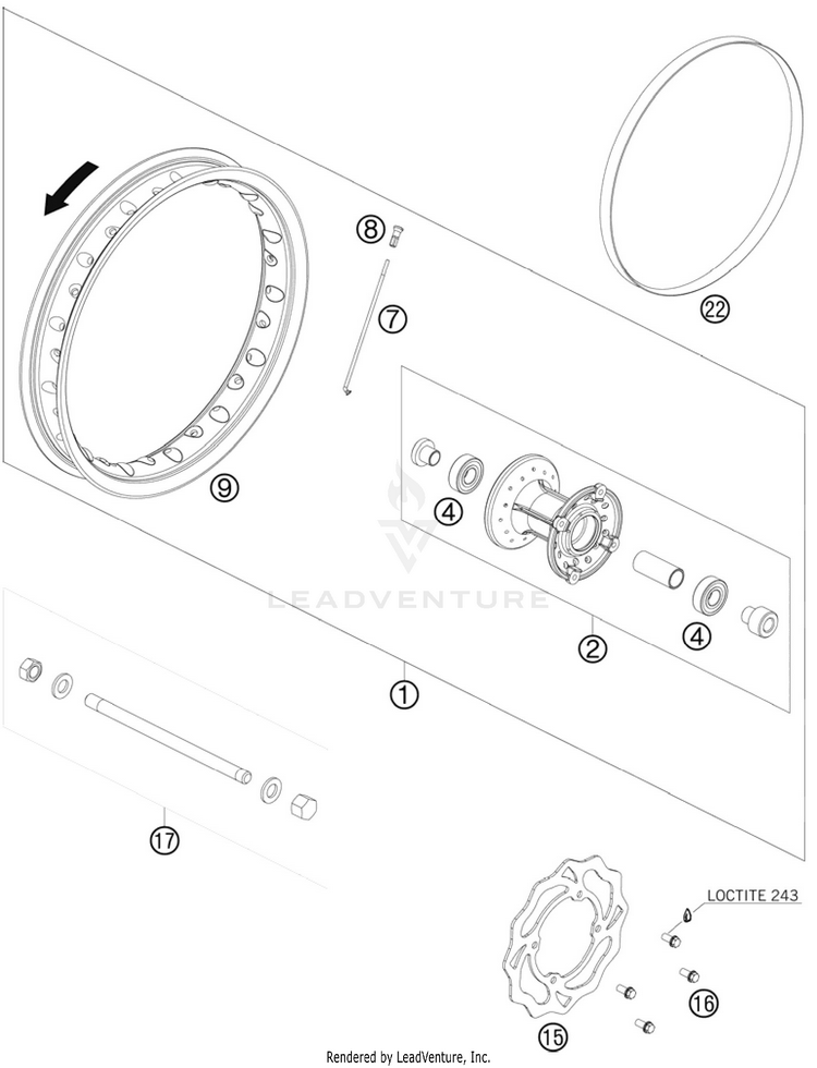 Front Wheel 50 SX Mini Chassis - 2011 Schematic
