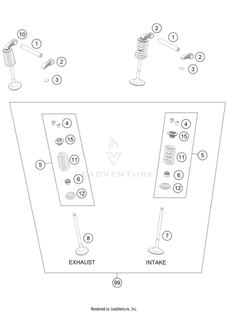 Valve Drive 350 XC-F ENGINE - 2024 Schematic