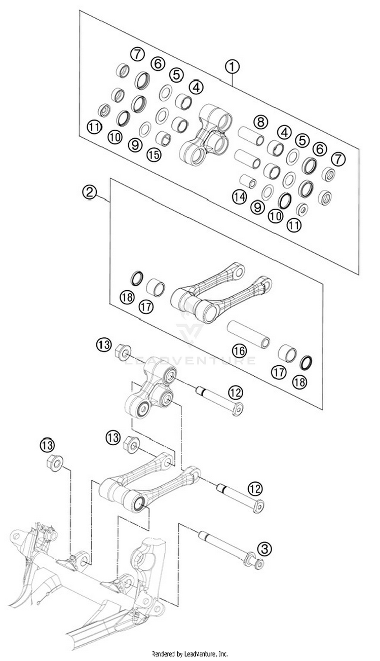 Pro Lever Linking 125 SX Chassis - 2012 Schematic