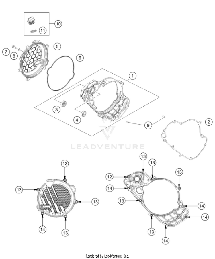 Clutch Cover 150 XC-W US ENGINE - 2024 Schematic