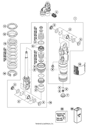 Shock Absorber Disassembled Schematic
