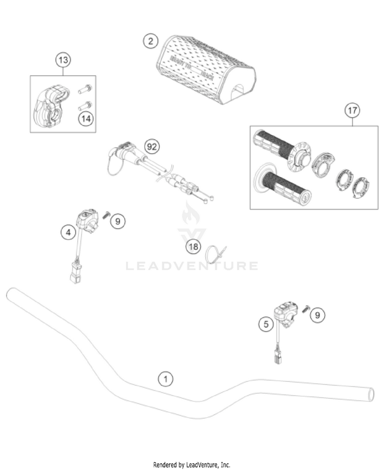 Handlebar, Controls 350 SX-F CHASSIS - 2023 Schematic