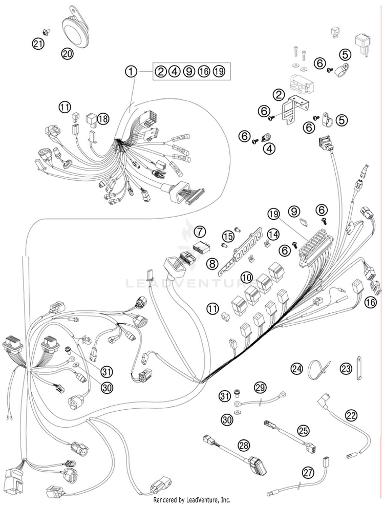 Wiring Harness 990 Supermoto T Orange Chassis - 2010 Schematic