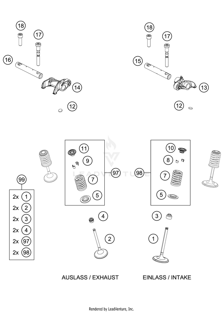 Valve Drive 500 EXC-F 500 EXC-F SIX DAYS Engine - 2021 Schematic