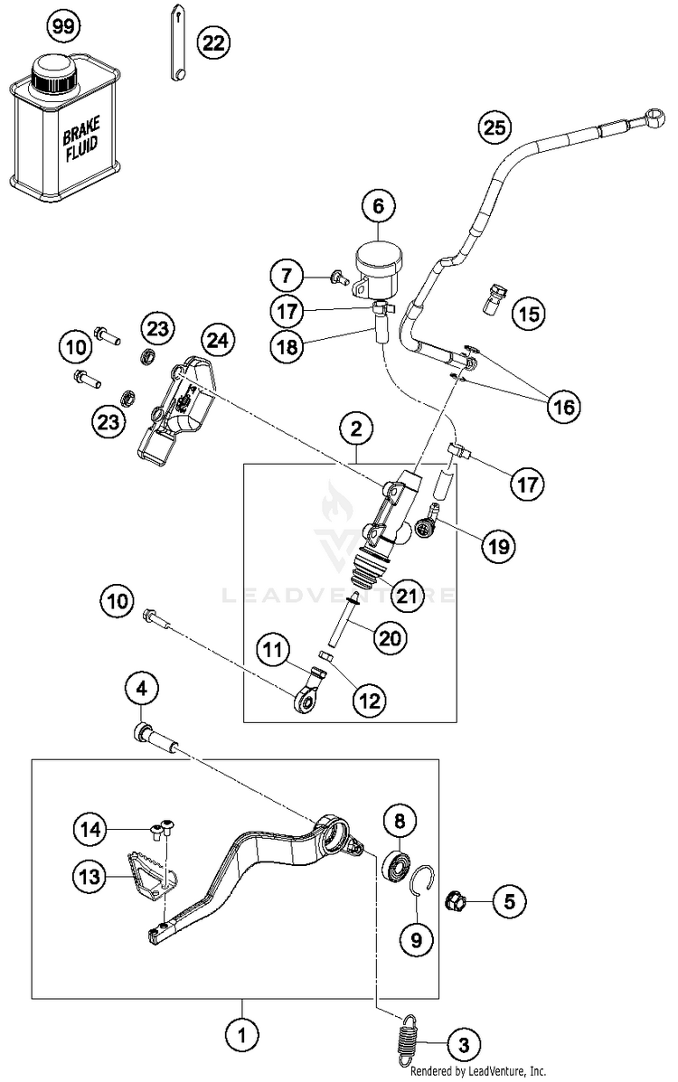 Rear Brake Control 1290 SUPER ADVENTURE R CHASSIS - 2018 Schematic