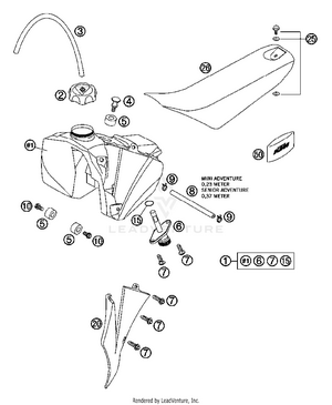 Tank, Seat, Cover Schematic