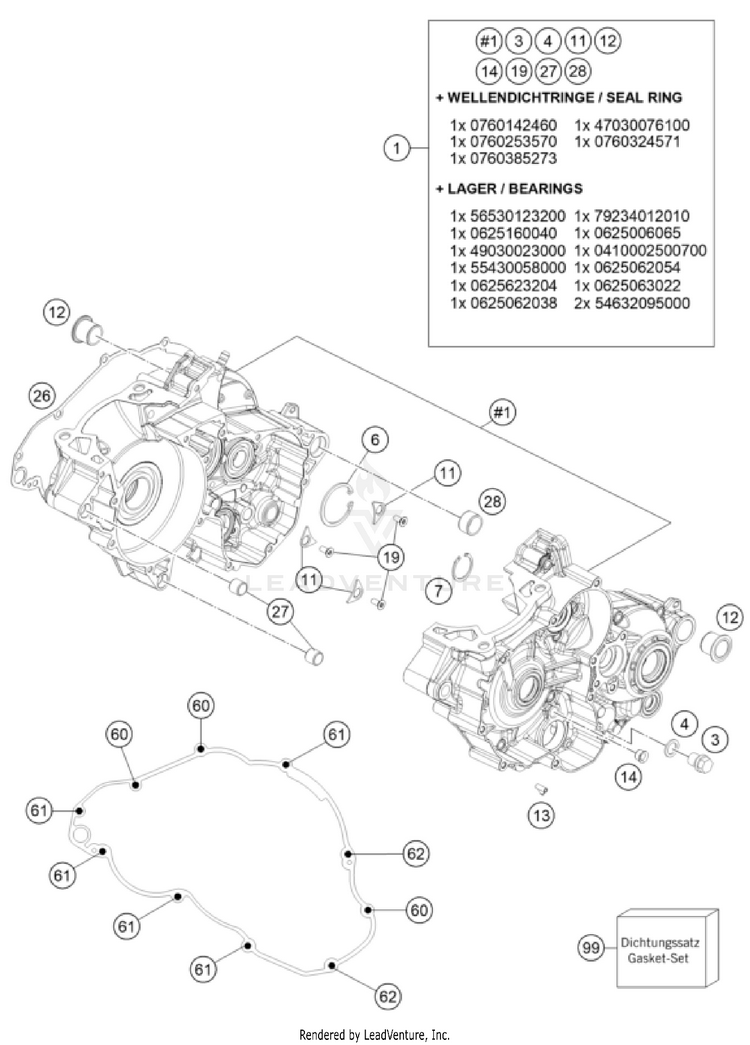 Engine Case 300 XC-W TPI USA ENGINE - 2024 Schematic