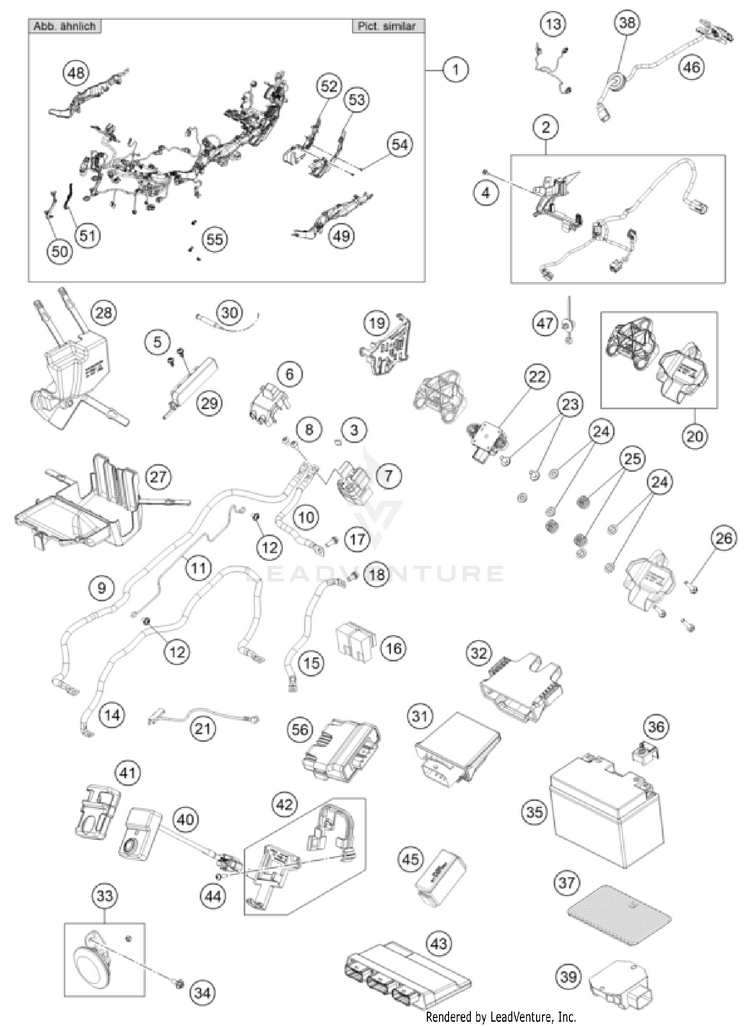 Wiring Harness 1390 SUPER DUKE R EVO, black CHASSIS - 2024 Schematic