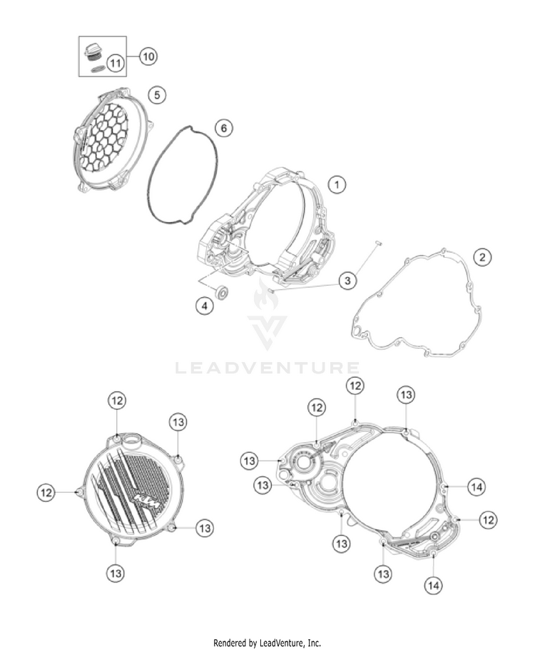 Clutch Cover 300 XC Engine - 2023 Schematic