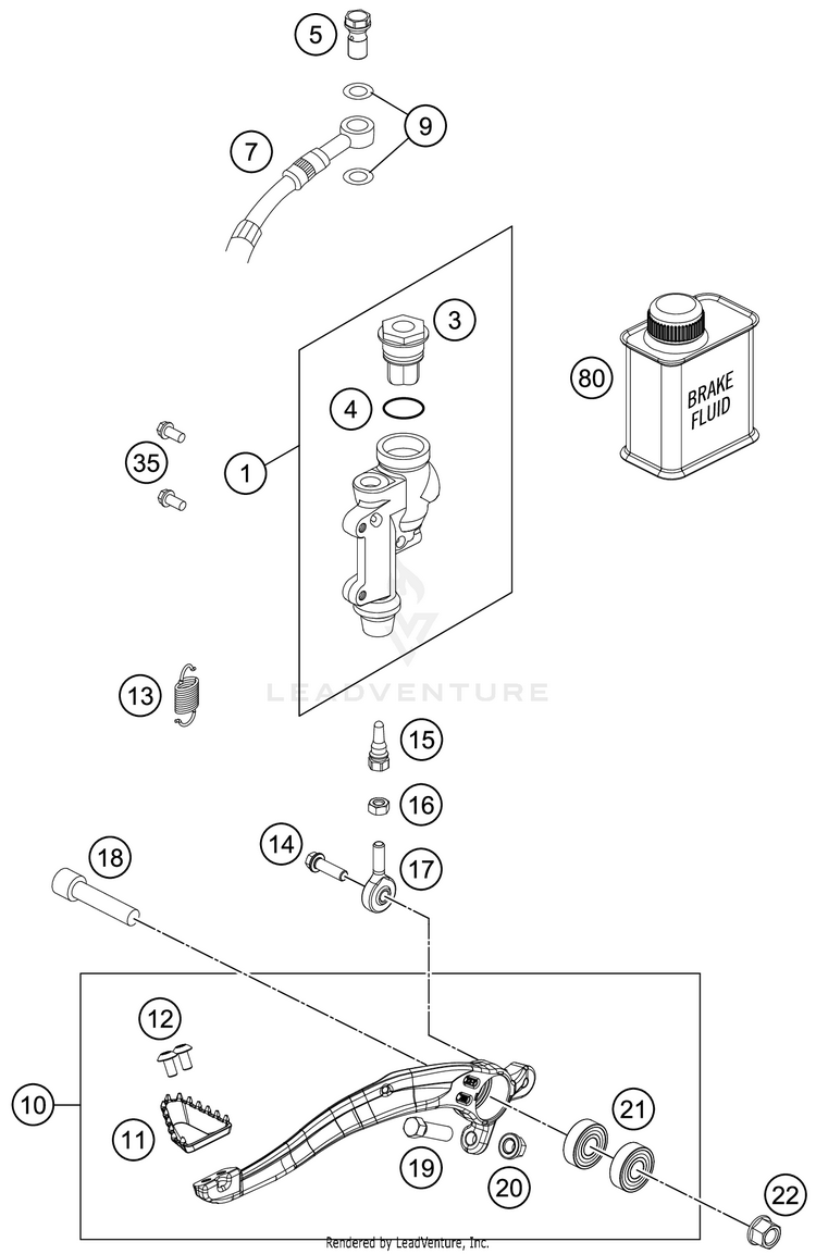 Rear Brake Control 300 XC TPI CHASSIS - 2020 Schematic