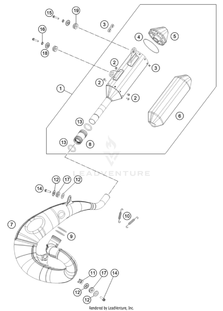 Exhaust System 250 XC CHASSIS - 2024 Schematic