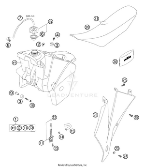 Tank, Seat & Cover Schematic