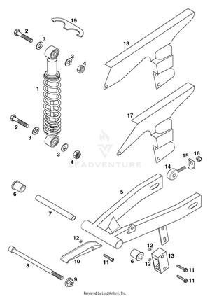 Shock Absorber, Swingarm Schematic