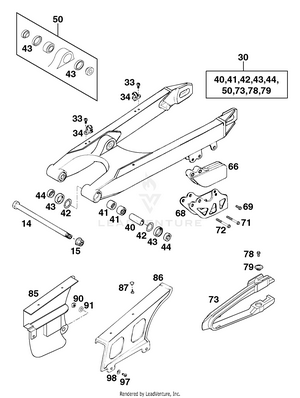 Swingarm, Chain Guard Schematic