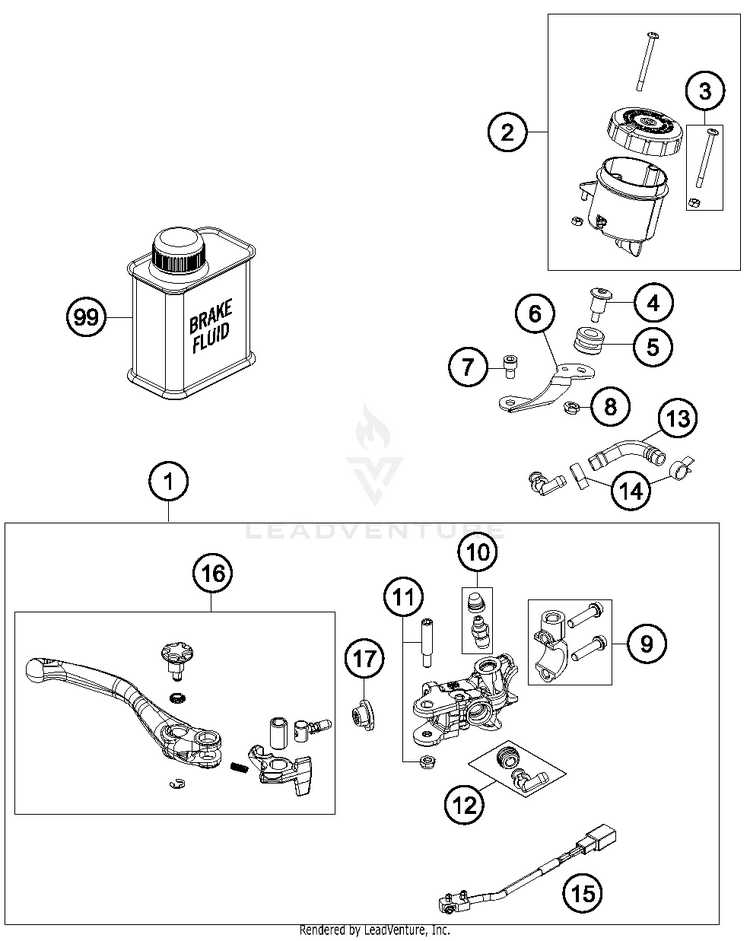 Front Brake Control 1290 SUPER ADVENTURE R CHASSIS - 2018 Schematic