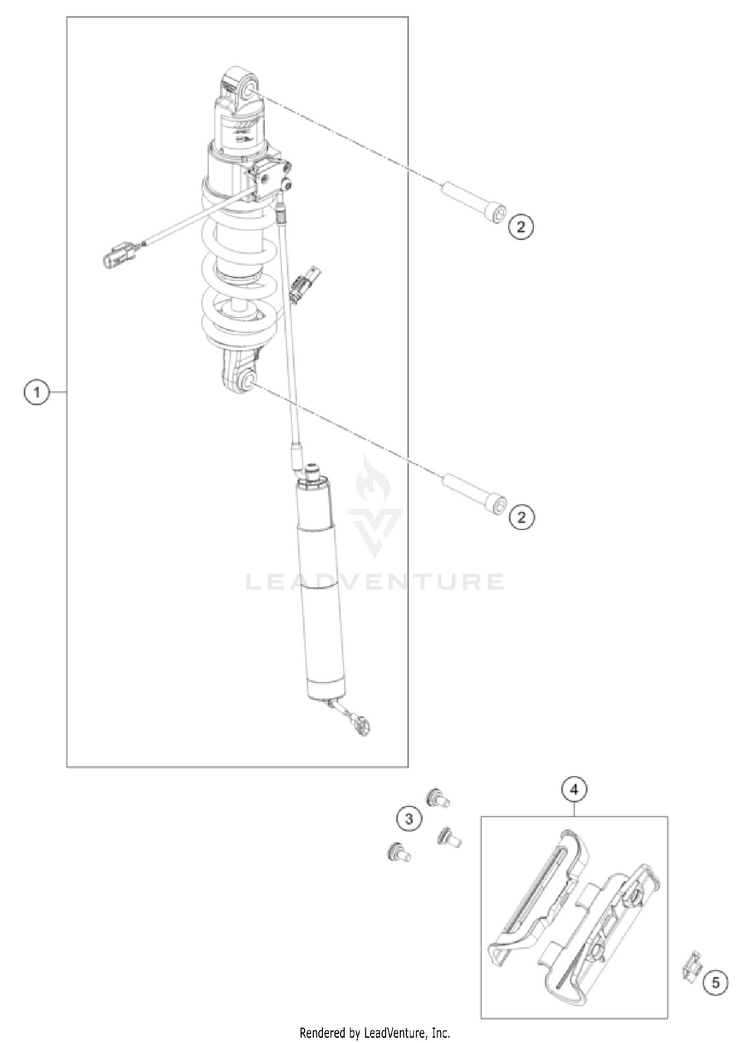 Shock Absorber 1290 SUPER ADVENTURE S, orange CHASSIS - 2023 Schematic