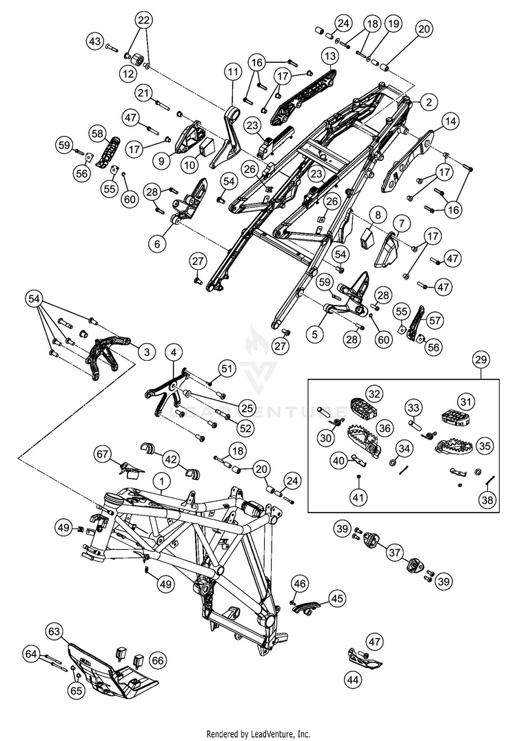 Frame 1290 SUPER ADVENTURE S ORANGE CHASSIS - 2020 Schematic