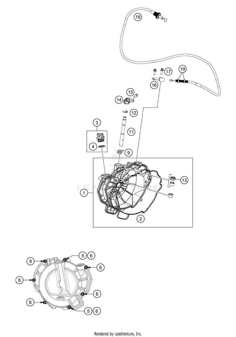 Clutch Cover 890 ADV R Engine - 2021 Schematic