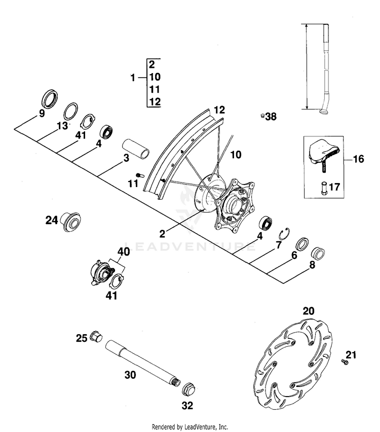 Front Wheel Mxc, Exc 250 EXC Chassis - 2000 Schematic