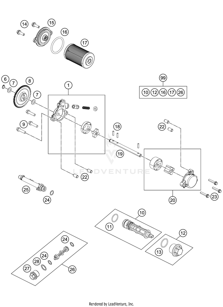 Lubricating System 390 RC CUP Engine - 2016 Schematic