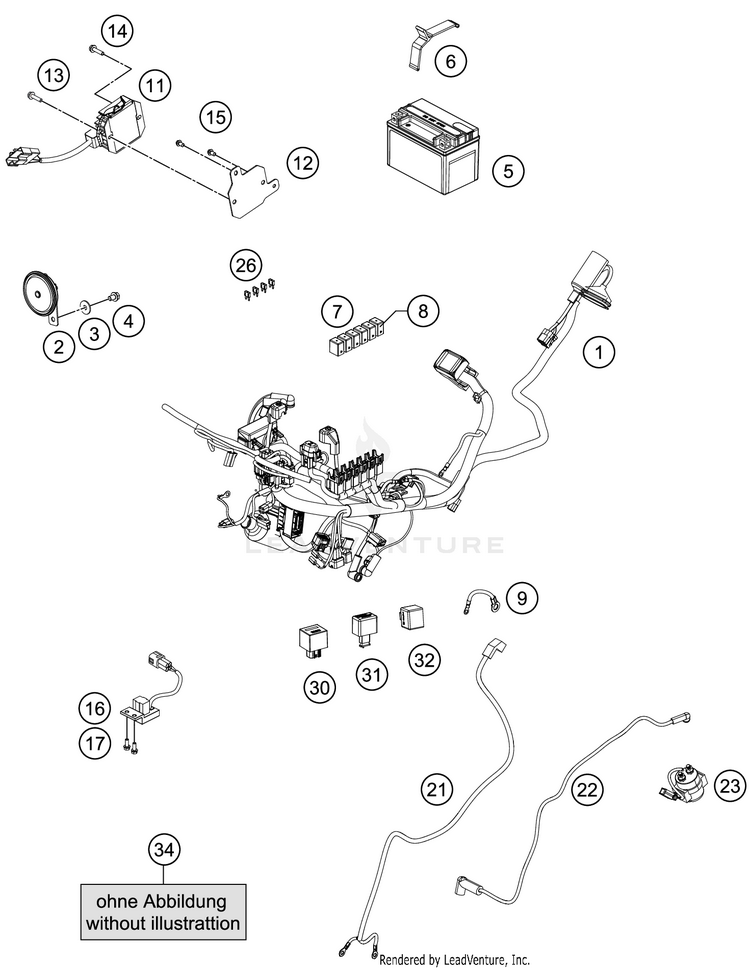 Wiring Harness RC 390 BLACK CHASSIS - 2018 Schematic