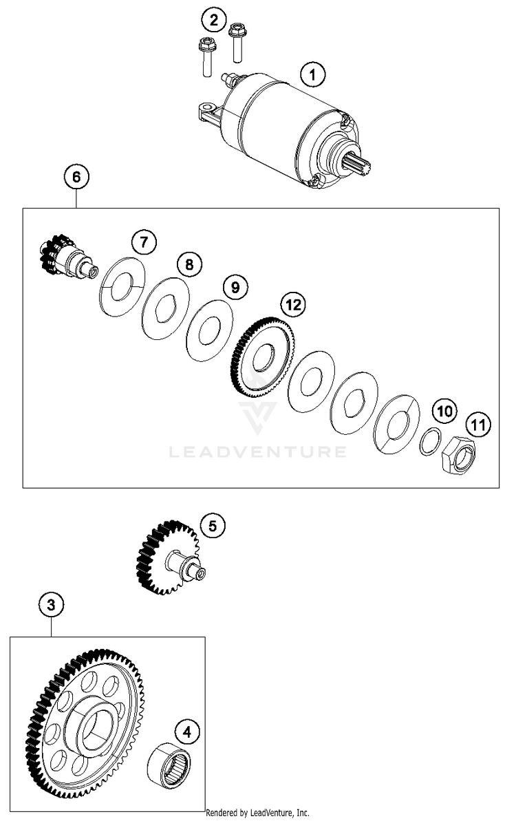 Electric Starter RC 390 WHITE Engine - 2015 Schematic