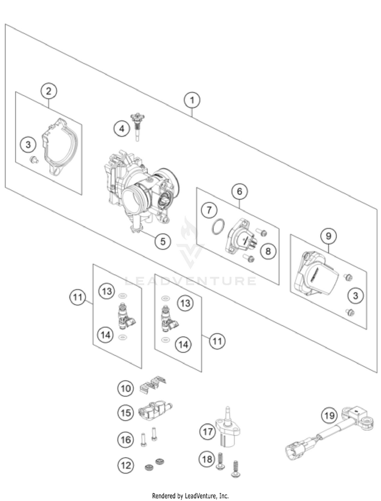 Throttle Body 300 XC ENGINE - 2025 Schematic