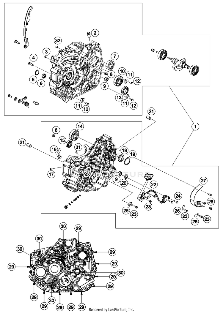 Engine Case RC 390 WHITE Engine - 2015 Schematic
