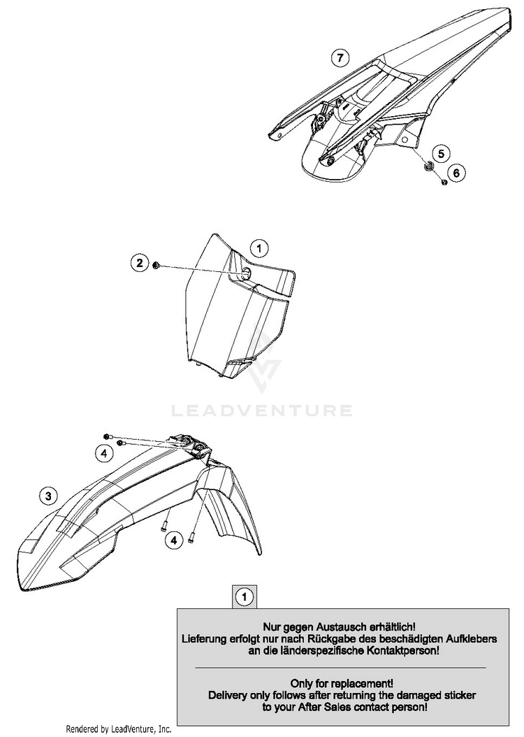 Mask, Fenders 450 SXF FACTORY EDITION Chassis - 2016 Schematic