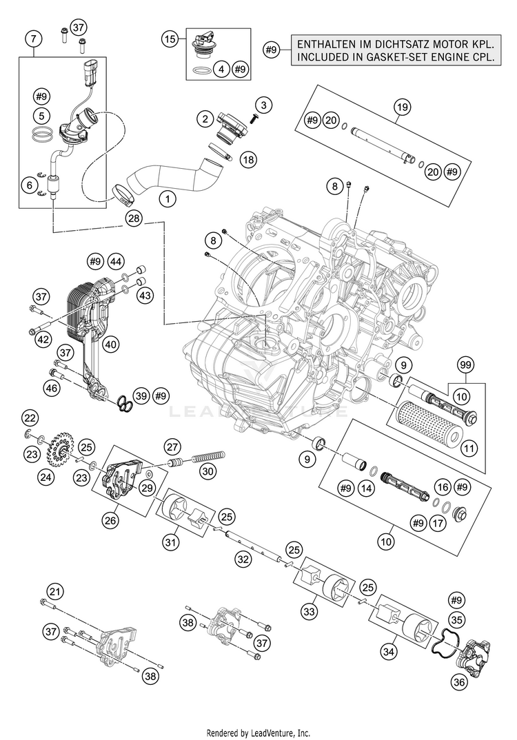 Lubricating System 1290 SUPER ADVENTURE R ENGINE - 2019 Schematic