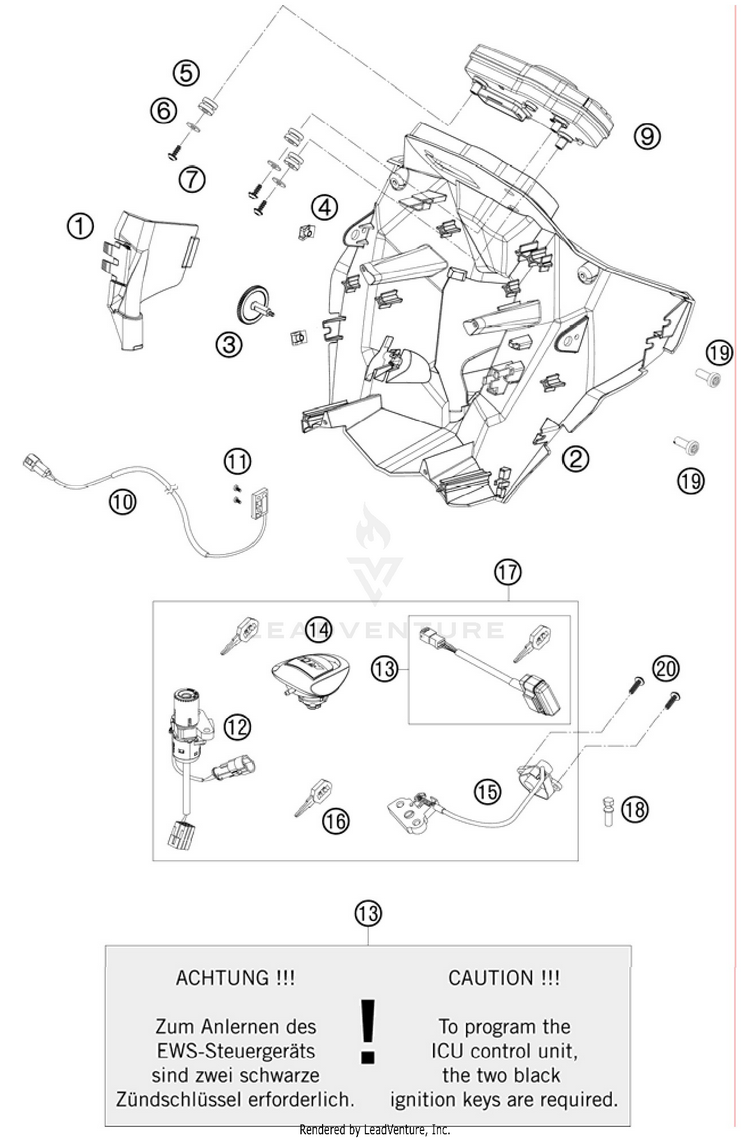Instruments / Locksystem 990 Supermoto T Orange Chassis - 2010 Schematic