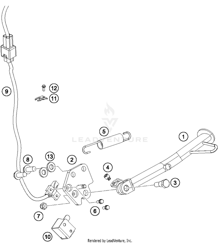 Side / Center Stand RC 390 WHITE Chassis - 2016 Schematic