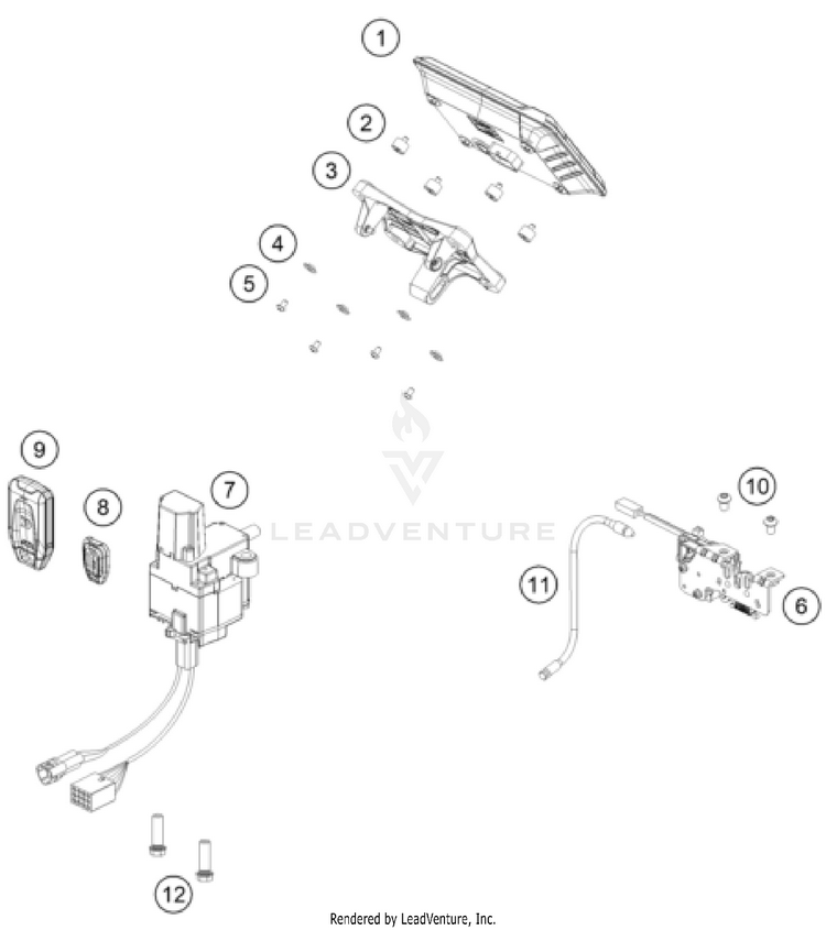 Instruments / Lock System 1290 SUPER ADVENTURE S, grey CHASSIS - 2023 Schematic