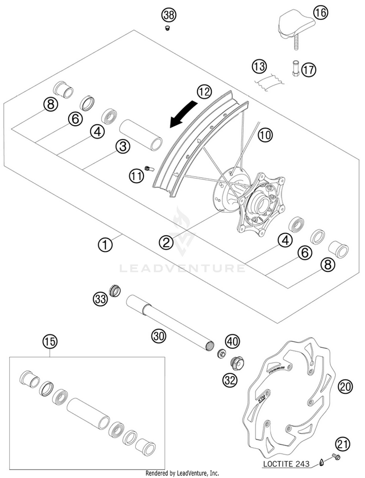 Front Wheel 300 XC Chassis - 2011 Schematic