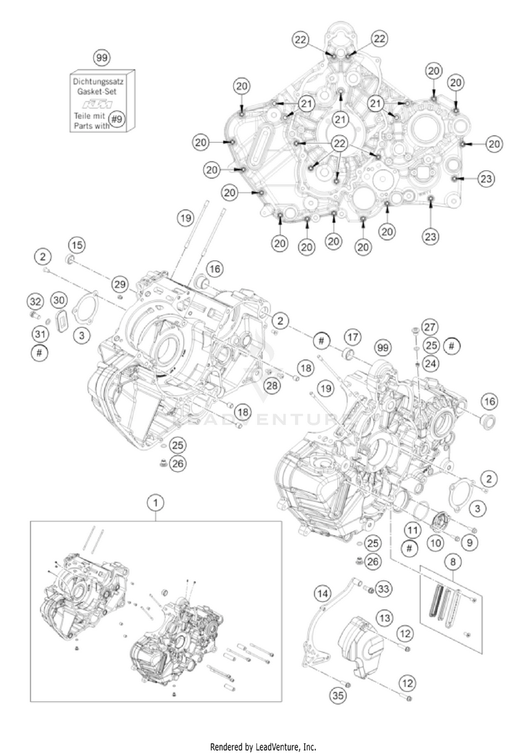 Engine Case 1290 SUPER ADV. S/R Engine - 2022 Schematic